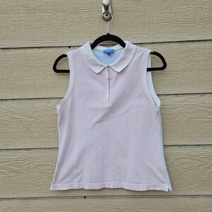 vintage Escada Sport pink and blue pastel polo shirt size small with flaw